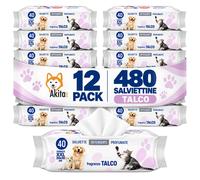 Akitaink Salviettine Pets Talco Pop Up 12 Pack 480 Pz