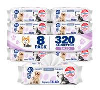 Akitaink Salviettine Pets Talco Pop Up 8 Pack 320 Pz