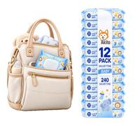 Akitaink Salviettine Umidificate Pocket con Pop-Up, 12 Pack, 240 Pezzi, Baby Talco