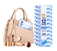 Akitaink Salviettine Umidificate Pocket con Pop-Up, 12 Pack, 240 Pezzi, Struccanti Micellari