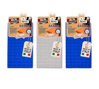 AKITAInk Set 3 Panni Pavimento in Microfibra Basic+ 50x70 cm, 240 g/m², Trama a Scacchi in Rilievo, Alta Assorbenza, per Parquet, Marmo, Cotto e Piastrelle