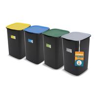 AKITAInk - Set 4 Bidoni per Raccolta Differenziata da 50L - Modello AKIJAZZ4 | S