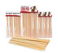 Akitaink - Spiedini in Bambù Naturale 1200 pezzi, Spiedi e Spiedini Bamboo 3mm di Diametro, 25cm di Lunghezza - Ideali per Barbecue, Grigliate, Aperitivi e Lavoretti Creativi