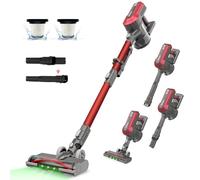Akitas V10A Aspirapolvere Senza Fili Scopa Elettrica 450W Motore BLDC 45kPa Aspirazione 60Min Autonomia Leggero Spazzola LED con Luce Verde Anti-Groviglio per Tappeti Pavimenti e Peli di Animali