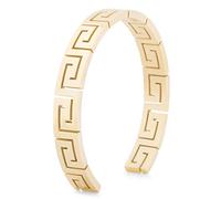 Akitsune Argius Bracciale | Polsino Antico Meandro Bracciali Antico Greco Donne Uomini in Acciaio Inox - Nero Argento Oro, 60 mm, Acciaio inossidabile Acciaio legato Argento