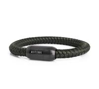 Akitsune Bracciale Portus Sailing Rope | Bracciale con chiusura magnetica a capsula, da donna, con ancora, da uomo, stile marittimo - Nero opaco-oliva 20 cm