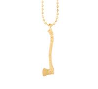 Akitsune Collana Securis con Pendente - 70 Centimetri | Donne Collana Uomo Acciaio Ascia Lumberjack - Oro