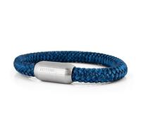 Akitsune Portus Bracciale in corda | Braccialetti con chiusura a capsula magnetica Donna Anchor Men Maritime - Argento opaco - Blu navy 21 cm