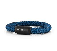 Akitsune Portus - Bracciale in corda velina con chiusura magnetica a capsula, bracciale da donna con ancora marina, nero, One Size, Acciaio inossidabile Nylon