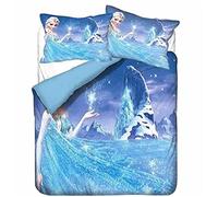 AKIYOBE Frozen, set di biancheria da letto, copripiumino e 2 federe, in microfibra, stampa digitale (12, King 240 x 220 cm + 50 x 75 x 2)