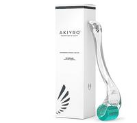 AKIYRO Derma Roller Titanium - Rullo in microneedle da 0,30 mm con custodia, kit dermico 192 micro aghi per viso, cuoio capelluto e corpo, dispositivo per microneedling a casa per donne e uomini