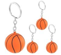 AKJAXQU 4 Pezzi Portachiavi Basket Sport Palla Portachiavi di Pallacanestro Portachiavi Pendente Decor Regali di basket per feste Ricompensa del Carnevale Scolastico per la Festa a Tema del Basket