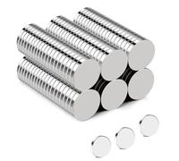 AKJAXQU 60 Pezzi Magneti Autoadesivi al Neodimio 8x1mm, Mini Calamita Adesive Forti Con Tondo Per Magnete per Frigo, Artigianato, La Presentazione, Le Schede Magnetiche,Cucina e Ufficio