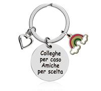AKJAXQU Portachiavi idee regalo collega Portachiave regalo collega donna uomo colleghe amicizia Porta chiavi regalo per colleghi che va via grazie pensione regali per colleghe amica maestra