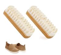 AKJAXQU Spazzole per scarpe scamosciate, 2 pezzi Spazzola per crepe resistente con una gomma per la pulizia, Spazzola camoscio per la pulizia e la cura di pelli scamosciate, nabuk o velluto