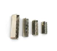 AKJXI 10/20 Pezzi 20-38 mm in Metallo Cintura Coda Clip fettuccia estremità Fibbia Borsa Cinghia Code Stopper per Borsa Vestiti Fai da Te Accessori hardware-38 mm-20 Pezzi-Argento