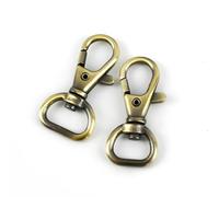 AKJXI 10/20 Pezzi Fibbia a moschettone in Metallo 13-25 mm Girevole Chiusura a Scatto Cinghia Borsa fettuccia Cintura Portachiavi moschettone Gancio Fai da Te Accessori hardware-13 mm-10 Pezzi-Ottone