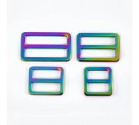 AKJXI 5/10 Pezzi 20-50 mm Fibbie in Metallo per Tracolla Borsa Tri Glide Slider Chiusura fettuccia Cintura Cane Ganci di Regolazione Fai da Te Accessori hardware-38 mm-5 pezzi-F4-4-colorati