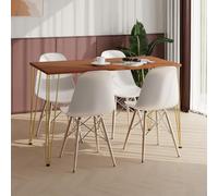 AKKE Tavolo da Pranzo Cucina - 100x50- Altezza 73 cm - Gambe del Tavolo Nere in Metallo -CaravaggioHairpin