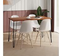 AKKE Tavolo da Pranzo Cucina - 80x35- Altezza 73 cm - Gambe del Tavolo Nere in Metallo -CaravaggioHairpin
