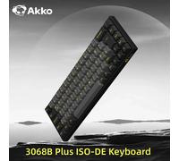 Akko 3068B Plus Nero e Oro 65% Layout ISO-DE Tastiera da gioco meccanica Modalità multiple hot-swap 2.4GHz /USB Type-C/BT 5.0 V3 Cream Yellow Pro