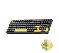 Akko 3098B Tastiera meccanica sostituibile a caldo con retroilluminazione RGB, tasti PBT, tastiera da gioco cremosa nera e oro con software per tastierino numerico per Mac e Win