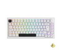 Akko 5075B Plus Tastiera da gioco RGB con interruttore lineare meccanico, tastiera con layout 75% ISO-UK/DE/Nor a 3 modalità con hot swap a 5 pin, tasti Cherry PBT, rollover N-Key per Windows/Mac
