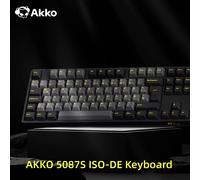 AKKO 5087S Tastiera da gioco meccanica con layout ISO-DE nero e oro N-Key Rollover TKL RGB Tastiere personalizzate cablate hot-swap V3 Pro Cream Yellow