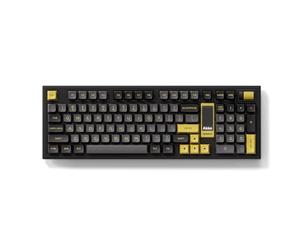Akko 5098B Tastiera meccanica con schermo, tastiera da gioco wireless con rotella di scorrimento, interruttore pre-lubrificato per pianoforte nero e oro