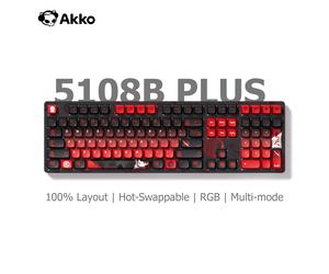 Akko 5108B Plus Tastiera meccanica Hot Swap RGB ACA Profilo PBT Keycap USB Type-C/2.4GHz/Bluetooth 5.0 Tastiera da gioco wireless
