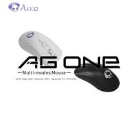 Akko AG ONE NearLink Mouse da gioco Wireless ergonomico 4K 8K tasso di Polling PAW3395 Mouse tastiera a tre modalità 70g per PC da ufficio Gamer