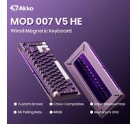 Akko MOD007 V5 HE Tastiera con interruttore magnetico con schermo di visualizzazione Trigger rapido al 75% 0,005 mm 8K ARGB Tastiera meccanica da gioco CNC