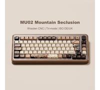 Akko MU02 75% Mountain Seclusion Tastiera da gioco meccanica in legno VIA ISO DE/UK RGB Hot Swap BT5.0/2.4G Wireless e Type-C Wired V3 Pro Piano Switch
