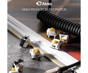 Akko Penguin Switch 5 Pin 50gf Interruttore tattile silenzioso per tastiera meccanica MX Adatto per la digitazione ufficiale (45 pezzi)