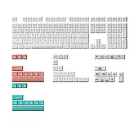 Akko Red Fuji Keyboard Keycaps 161 Tasti, JDA Profile, PBT Dye-Sub, ANSI Layout, Inglese + Giapponese, Full Keycap Set per Tastiere Meccaniche
