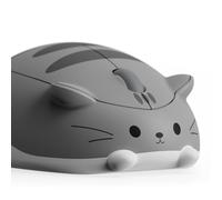 Akko Simpatico mouse wireless a tema gatto, mouse da gioco da 3200 DPI, connessione tripla modalità Bluetooth 3.0/5.0/2.4G ricevitore USB A, clic silenzioso, simpatici topolini senza fili (Gray Mimo)