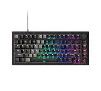 Akko Tastiera a grilletto rapido 5075 V3 HE, interruttori magnetici a effetto Hall, frequenza di polling 8K, RT0,005 mm, layout USA al 75%, retroilluminazione RGB (nero ibrido sfumato trasparente)