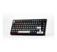 Akko Tastiera da gioco 5075 V3 nera e argento, 75% VIA Multi-Mode con montaggio a guarnizione Tastiera meccanica VIA programmabile con retroilluminazione RGB Interruttore rosa gelo sostituibile a