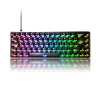 Akko Tastiera da gioco MOD 68 HE 8K Rapid Trigger, alluminio CNC, tastiera cablata con sensori a effetto Hall, layout ISO-DE QWERTZ al 65%, RT 0,005 mm, tasti con profilo Cherry (nero trasparente)