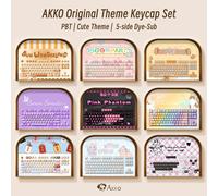 Akko Tema carino originale MOG/MOA/MAO Profilo PBT Keycap Set 5 lati Dye-sub ANSI/ISO Layout Ragazza Copritasti Regalo Rotondo Panino Fungo