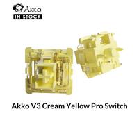 Akko V3 Cream Yellow Pro Switch Interruttore lineare a 5 pin 50gf con stelo antipolvere pre-lubrificato compatibile con tastiera meccanica MX Cream Yellow Linear