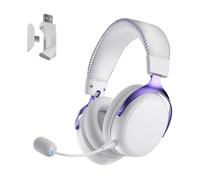 Akko Verge S9 - Cuffie da gioco ultra leggere, 2,4 G, Bluetooth, connettività cablata, con microfono a cancellazione del rumore, compatibili con telefoni PS PC, design per il massimo comfort, viola e