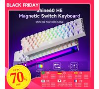 AKKO x Veekos Shine60 HE Tastiera con interruttore magnetico 60% Trigger rapido Keboard RT 0.01mm Snap Key Tastiera personalizzata per giocatori Esports