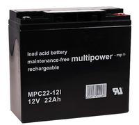 akku-net Batteria ricaricabile da cambio per corrente di emergenza (USV) 12V 22Ah (sostituisce anche 17Ah 18Ah 19Ah) resiste ai cicli, 12V, Lead-Acid