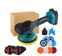 Akku Poliermaschine, Autopolierer mit 0/1/2 Stück Lithium-Akku und Aufsätze, Auto-Poliermaschine 6 variabile Geschwindigkeit für Autodetailing, Autoreinigung und Polieren von Auto (B-Ohne Akku)