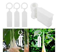 AKLOSIPY 100 Etichette da Appendere in Plastica per Identificazione delle Piante, Giardino Riutilizzabili, Etichette per Fiori, per Vivaio per Alberi Facili da Usare - Giallo, Bianco (WHITE)