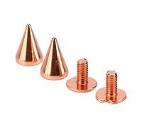 AKLOSIPY 100 Set di Kit di Borchie a Punta Cono a Punta in Oro Rosa - Borchie a Vite in Ottone Ad Alta Durezza per Abbigliamento e Scarpe Fai da Te (ottone)