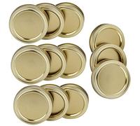 AKLOSIPY 12 pezzi coperchi a bocca fissa rotonda dorata per conservazione, conservazione di spezie e conservazione degli alimenti - Cassaforte per lavastoviglie (XH00176 oro)