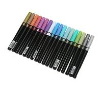 AKLOSIPY 18 Colori Penne per Marcatori Metallici Impostati per la Scrittura più, l'inchiostro, i Marcatori di Vernice Ad Asciugatura Rapida per Arte, Note e Mestieri