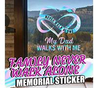 AKLOSIPY 3 Adesivi Commemorativi Never Walk Alone per Auto e Computer portatili: Adesivi con Promemoria Sincero per la Famiglia e le Persone Care (#6)